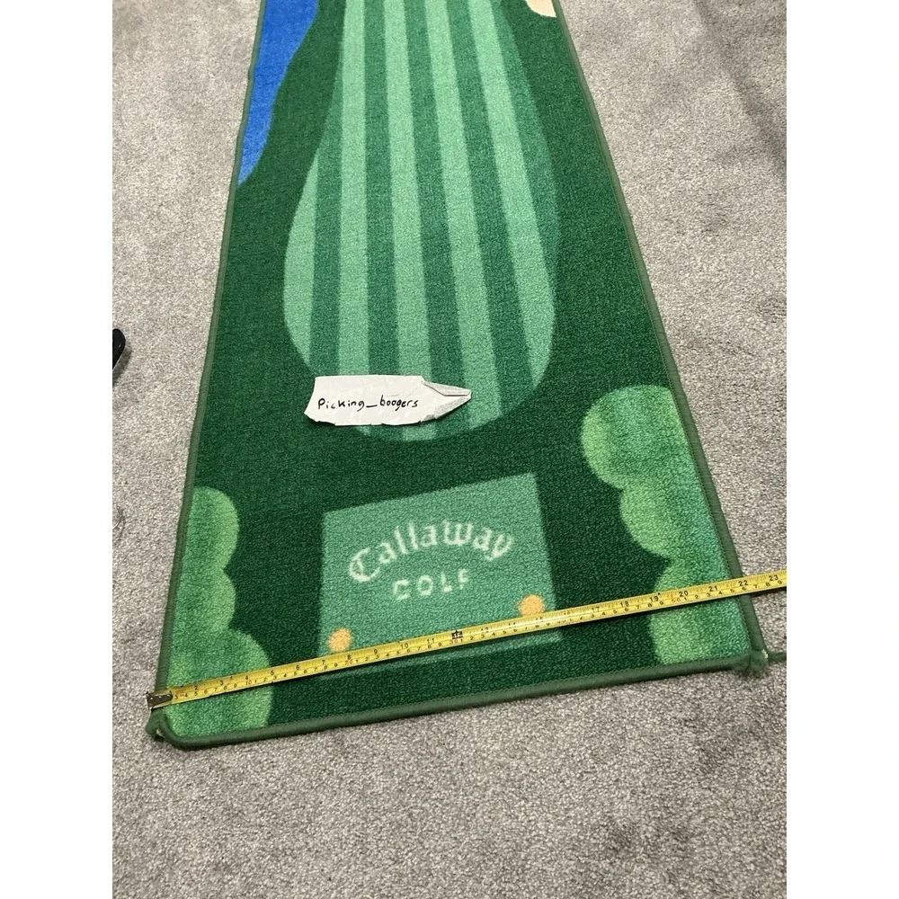 Callaway Golf branded putting mat, detailed fairway design with a putting green